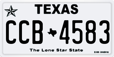 TX license plate CCB4583