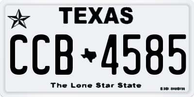 TX license plate CCB4585