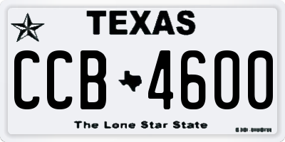 TX license plate CCB4600