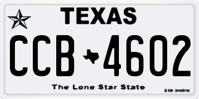 TX license plate CCB4602