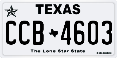 TX license plate CCB4603