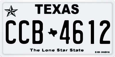 TX license plate CCB4612