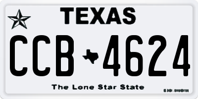 TX license plate CCB4624