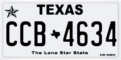 TX license plate CCB4634