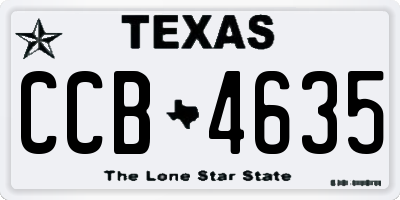 TX license plate CCB4635