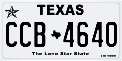 TX license plate CCB4640
