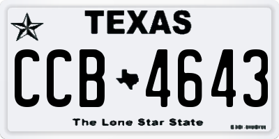 TX license plate CCB4643