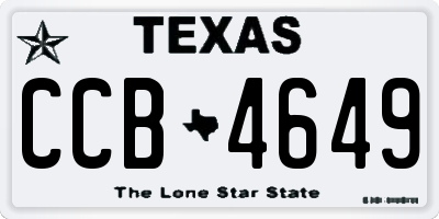 TX license plate CCB4649