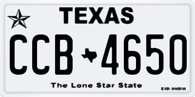 TX license plate CCB4650
