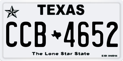 TX license plate CCB4652
