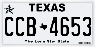 TX license plate CCB4653