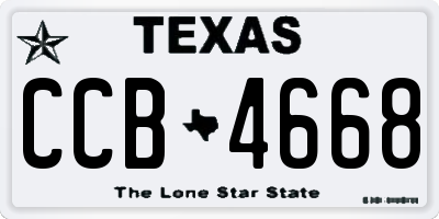 TX license plate CCB4668