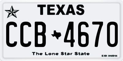 TX license plate CCB4670