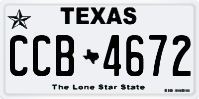 TX license plate CCB4672