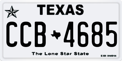 TX license plate CCB4685