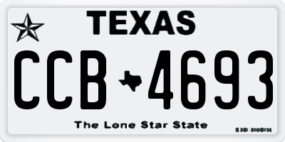 TX license plate CCB4693