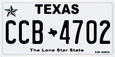 TX license plate CCB4702