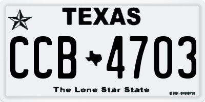 TX license plate CCB4703