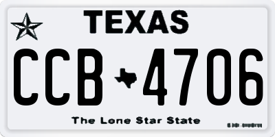 TX license plate CCB4706