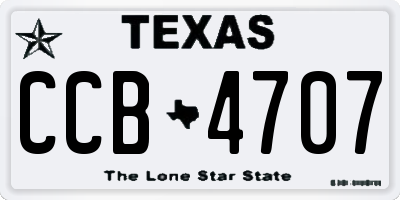 TX license plate CCB4707
