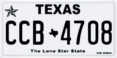 TX license plate CCB4708