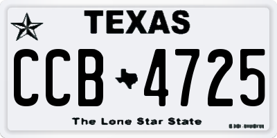 TX license plate CCB4725