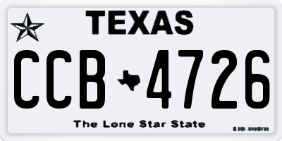 TX license plate CCB4726