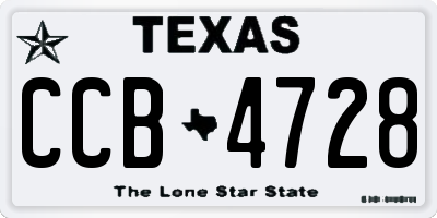 TX license plate CCB4728