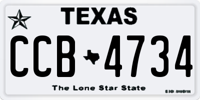TX license plate CCB4734