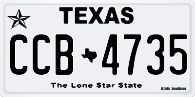 TX license plate CCB4735