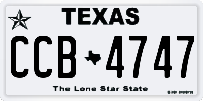 TX license plate CCB4747