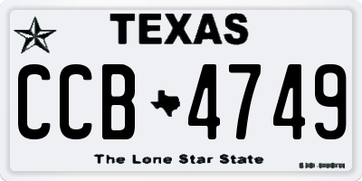 TX license plate CCB4749