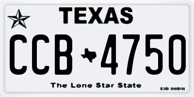 TX license plate CCB4750