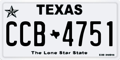 TX license plate CCB4751