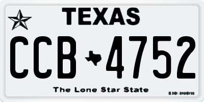 TX license plate CCB4752
