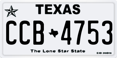 TX license plate CCB4753