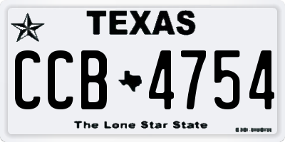 TX license plate CCB4754
