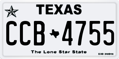 TX license plate CCB4755