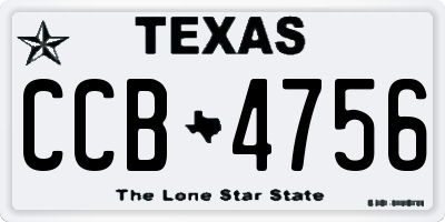 TX license plate CCB4756