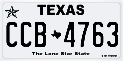 TX license plate CCB4763