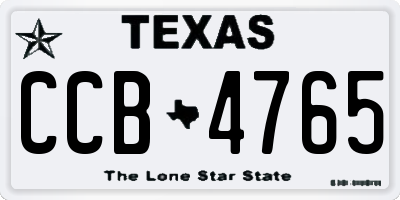 TX license plate CCB4765