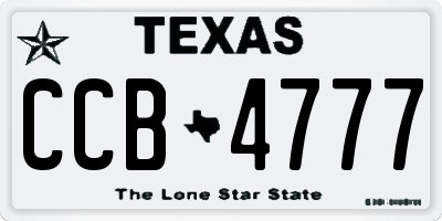 TX license plate CCB4777