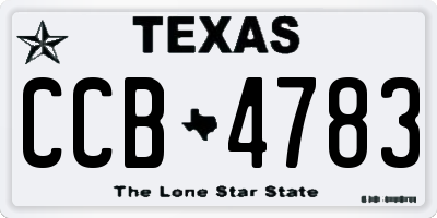 TX license plate CCB4783