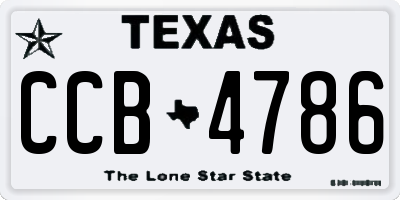TX license plate CCB4786