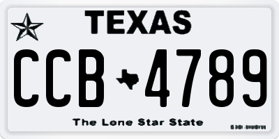 TX license plate CCB4789