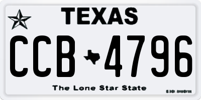 TX license plate CCB4796