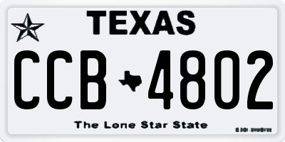 TX license plate CCB4802