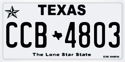 TX license plate CCB4803
