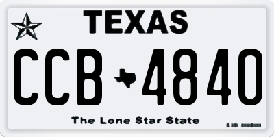 TX license plate CCB4840