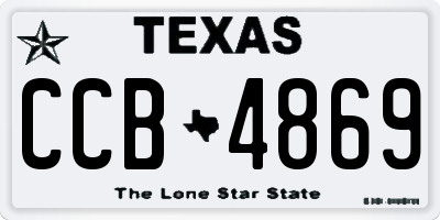 TX license plate CCB4869